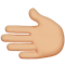 Leftwards Hand- Medium-Light Skin Tone emoji on Apple